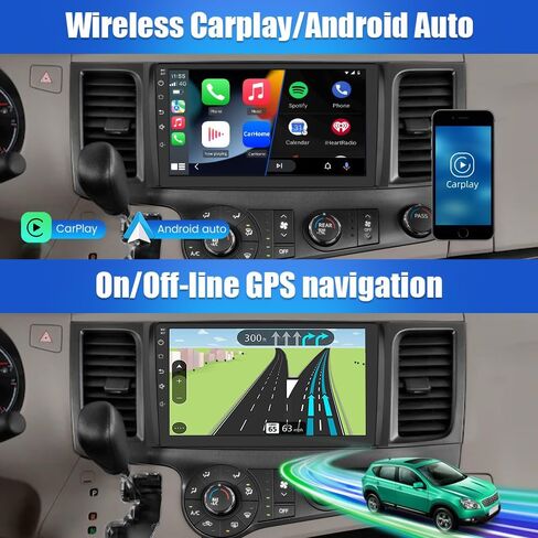 أندرويد 12 راديو السيارة ستيريو لتويوتا سيينا 2011-2014 CarPlay Andriod Auto 2G + 32G مع SWC WiFi GPS Navigation DSP Bluetooth FM in Saudi Arabia