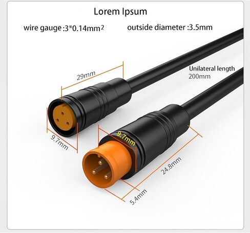 Julet 4Pin 3pin 2pin Male Female Waterproof Cable Electric Bike Extension Cable Connector in Saudi Arabia
