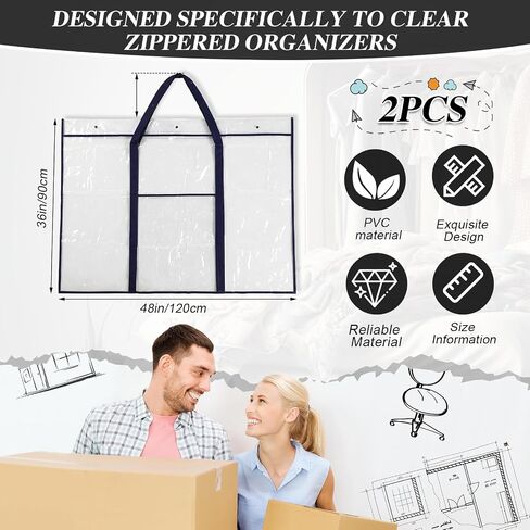 Windyun 2 Pack Bulletin Board Storage Bag 48" x 36", Poster Holder, Blue in Kuwait