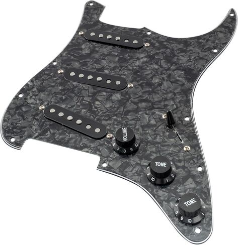 Musiclily Pro SE Pre-wired SSS Guitar Loaded Pickguard with Staggered Alnico 5 Single Coil Pickups for Strat ST Style Electric Guitar, 4Ply Tortoise Shell in Saudi Arabia