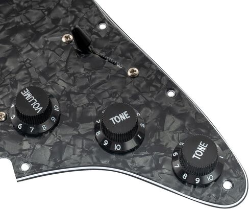 Musiclily Pro SE Pre-wired SSS Guitar Loaded Pickguard with Staggered Alnico 5 Single Coil Pickups for Strat ST Style Electric Guitar, 4Ply Tortoise Shell in Saudi Arabia