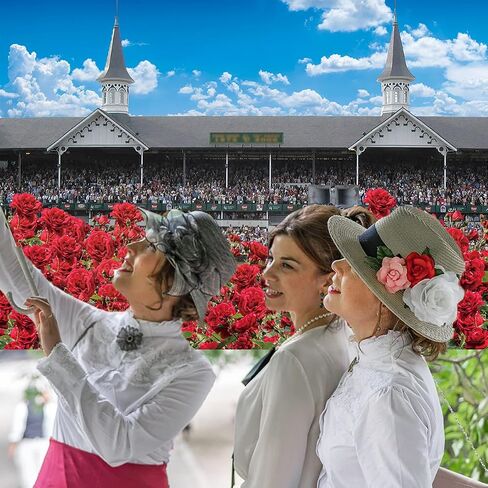 Horse Racing Backdrop Large Run for The Roses Party Decoration Red Rose Wedding Anniversary Photography Tapestry Booth Props (7x5FT) in Saudi Arabia