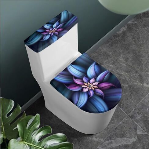 Wood Print Toilet Cover Set with Bathroom Rug U-Shaped Toilet Seat Cover Set Non Slip Bath Mat Fit Under Door Bathroom Floor Mats Carpet Replacement 3 Pcs/Set in Saudi Arabia