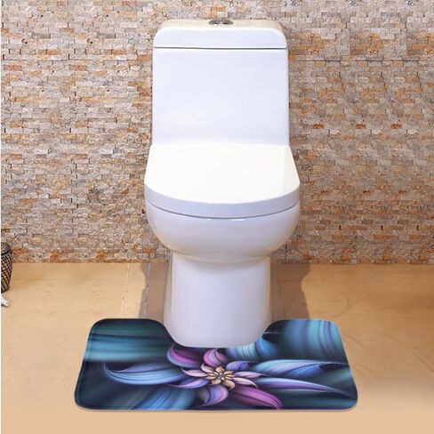 Wood Print Toilet Cover Set with Bathroom Rug U-Shaped Toilet Seat Cover Set Non Slip Bath Mat Fit Under Door Bathroom Floor Mats Carpet Replacement 3 Pcs/Set in Saudi Arabia