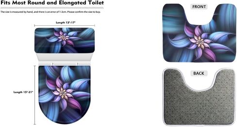 Wood Print Toilet Cover Set with Bathroom Rug U-Shaped Toilet Seat Cover Set Non Slip Bath Mat Fit Under Door Bathroom Floor Mats Carpet Replacement 3 Pcs/Set in Saudi Arabia