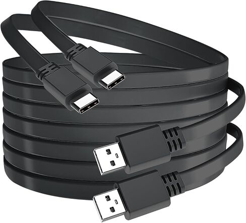 كابل شاحن Basesailor USB A إلى USB-C بطول 10 أقدام، قطعتان، سلك طاقة طويل مسطح من النوع A 2.0 إلى USBC متوافق مع iPhone 15، Blink Outdoor 4، PS5/Playstation 5، Xbox Series X، Switch Pro Controller 6.6 in Kuwait