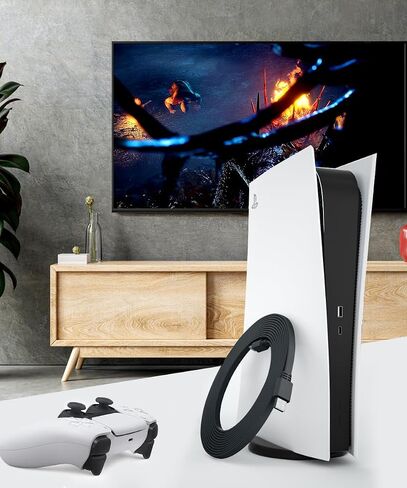 كابل شاحن Basesailor USB A إلى USB-C بطول 10 أقدام، قطعتان، سلك طاقة طويل مسطح من النوع A 2.0 إلى USBC متوافق مع iPhone 15، Blink Outdoor 4، PS5/Playstation 5، Xbox Series X، Switch Pro Controller 6.6 in Kuwait