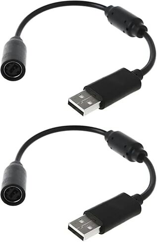 2 قطعة أسود USB الانفصالية PC تمديد كابل الحبل محول محول ل Xbox 360 وحدة تحكم سلكية غمبد ، USB كابل الانفصال الملحقات in Saudi Arabia
