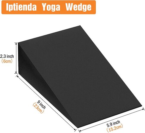 Yoga Foam Wedges, 2 Pack Slant Board Calf Stretching Squat Wedge Block Physical Therapy Wedges Heel Wedge for Squats－9x6x2 inches, Black in Saudi Arabia