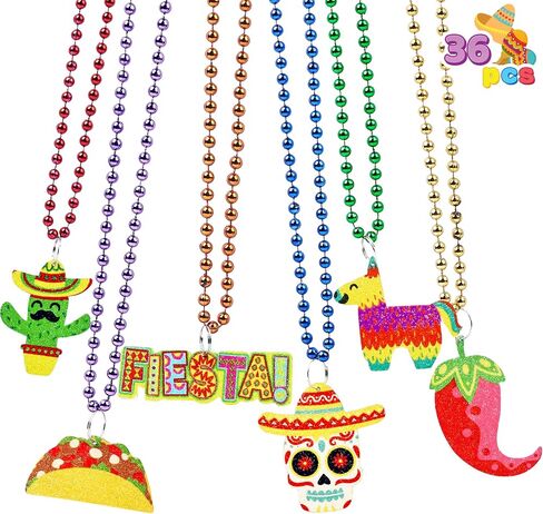 JOYIN 36 PCS Cinco de Mayo Beaded Necklaces for Party Decorations, Fiesta Beaded Necklace for Mexican Themed Bachelorette Party Favors, Photo Props Carnivals Event Decorations in Saudi Arabia