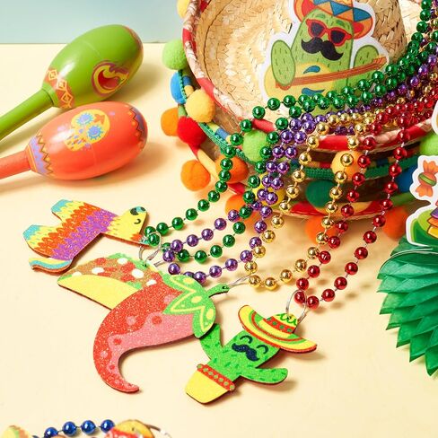 JOYIN 36 PCS Cinco de Mayo Beaded Necklaces for Party Decorations, Fiesta Beaded Necklace for Mexican Themed Bachelorette Party Favors, Photo Props Carnivals Event Decorations in Saudi Arabia