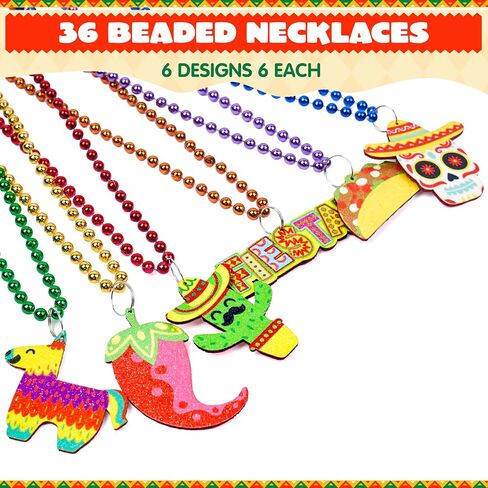 JOYIN 36 PCS Cinco de Mayo Beaded Necklaces for Party Decorations, Fiesta Beaded Necklace for Mexican Themed Bachelorette Party Favors, Photo Props Carnivals Event Decorations in Saudi Arabia