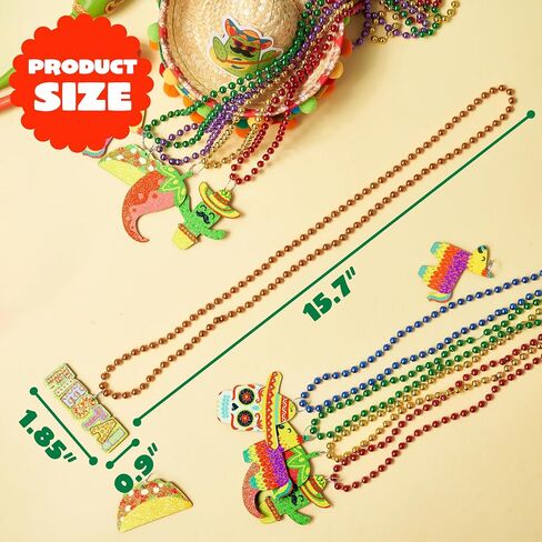 JOYIN 36 PCS Cinco de Mayo Beaded Necklaces for Party Decorations, Fiesta Beaded Necklace for Mexican Themed Bachelorette Party Favors, Photo Props Carnivals Event Decorations in Saudi Arabia