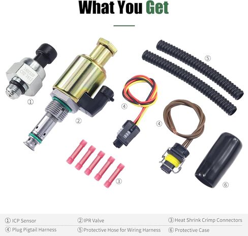7.3 منظم ضغط صمام IPR ومستشعر ICP 7.3 ضربة قوية مع ضفيرة متوافقة مع Ford F250 F350 F450 F550 / Super Duty E350 E450 E550 / Excursion F650 F750 NO # F81Z9C968AA 1841217C91 in Kuwait