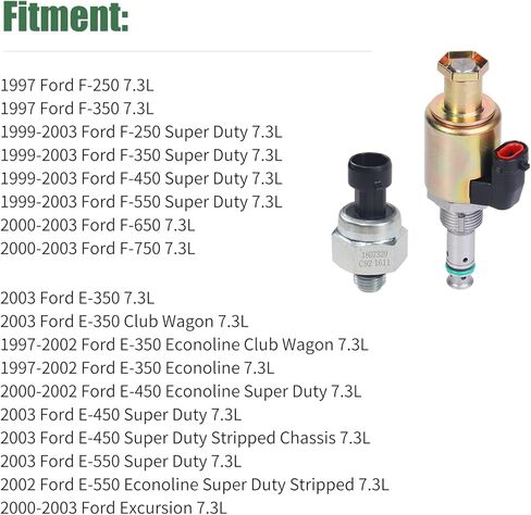 7.3 منظم ضغط صمام IPR ومستشعر ICP 7.3 ضربة قوية مع ضفيرة متوافقة مع Ford F250 F350 F450 F550 / Super Duty E350 E450 E550 / Excursion F650 F750 NO # F81Z9C968AA 1841217C91 in Kuwait