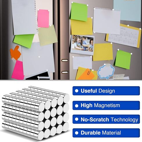 500 قطعة مغناطيس صغيرة، 5 × 1 مم مغناطيس صغير مغناطيس أرضي نادر، مغناطيس قرص نيوديميوم صغير للثلاجة، مغناطيس صغير متين للحرف اليدوية، DIY، المطبخ، السبورة البيضاء، المكتب، لوح المسح الجاف in Kuwait