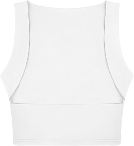 REORIA Women's Sexy Open Back High Neck Sleeveless Tank Top Y2k Trendy Backless Crop Tops in Saudi Arabia
