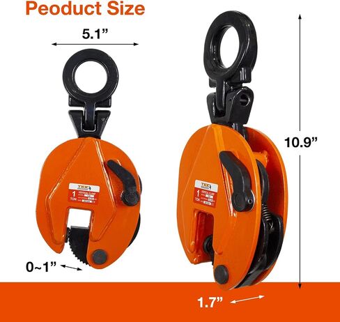 Vertical Plate Clamp 4400Lb, 2Ton Plate Lifting Clamps Jaw Opening up to 1.3 inch Heavy Duty Lifting Clamps for Lifting and Transporting (4400lb 2t) in Saudi Arabia