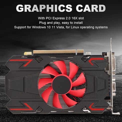 بطاقة رسومات VBESTLIFE HD7670 سعة 4 جيجابايت، DDR5، 128 بت، PCI Express 2.0 16X، 650/1800 ميجاهرتز، 2560x1600، بطاقة فيديو ألعاب الكمبيوتر المكتبي مع منافذ HDMI وDVI وVGA (HD7670 4GB DDR5) in Saudi Arabia