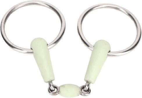 Pssopp Horse Mouth Bit, Stainless Steel Ring Middle Rubber Apple Flavour Horse Mouth Bit Rust Resistance Loose Ring for Controling The Horse's Activities in Saudi Arabia