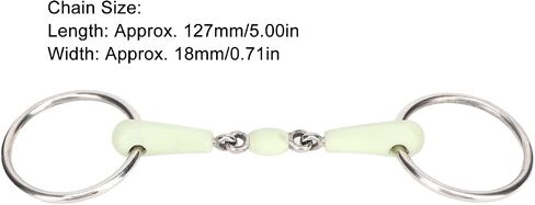 Pssopp Horse Mouth Bit, Stainless Steel Ring Middle Rubber Apple Flavour Horse Mouth Bit Rust Resistance Loose Ring for Controling The Horse's Activities in Saudi Arabia