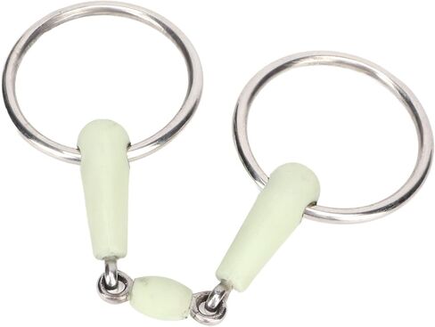 Pssopp Horse Mouth Bit, Stainless Steel Ring Middle Rubber Apple Flavour Horse Mouth Bit Rust Resistance Loose Ring for Controling The Horse's Activities in Saudi Arabia