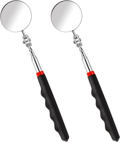 قطعتان من مرآة الفحص المتداخلة، مرآة فحص دائرية مرنة تدور 360 درجة مع مقبض ممتد، مرايا فحص مستديرة لفحص حالة السيارة (قطر 2 بوصة) in Kuwait