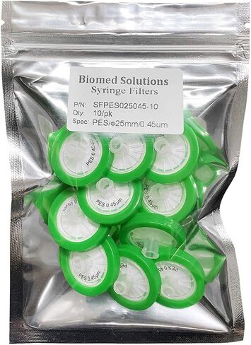 Syringe Filter PES(Polyethersulfone) 25mm Diameter 0.45um Pore Size Non Sterile 100/pk in Saudi Arabia