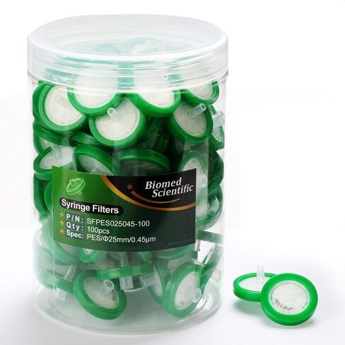 Syringe Filter PES(Polyethersulfone) 25mm Diameter 0.45um Pore Size Non Sterile 100/pk in Saudi Arabia