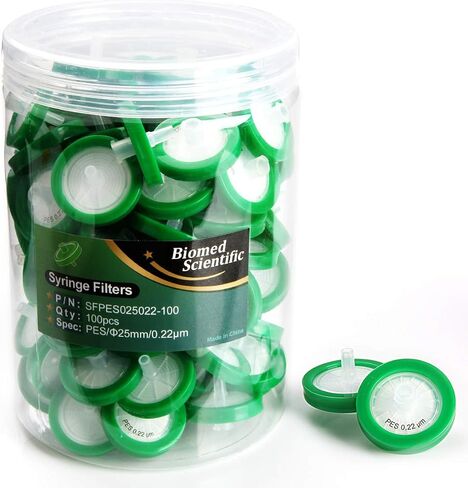 Syringe Filter PES(Polyethersulfone) 25mm Diameter 0.45um Pore Size Non Sterile 100/pk in Saudi Arabia
