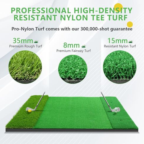 حصيرة ضرب الجولف، 2024 ترقية Pro Nylon Turf Golf Mats ممارسة في الأماكن المغلقة في الهواء الطلق، 5x4ft قسط العشب تأثير حصيرة تأتي مع 3 المحملات المطاطية، 6 كرات الغولف، 6 المحملات الغولف لتدريب الغولف الإيدز التقطيع سوينغ in Kuwait