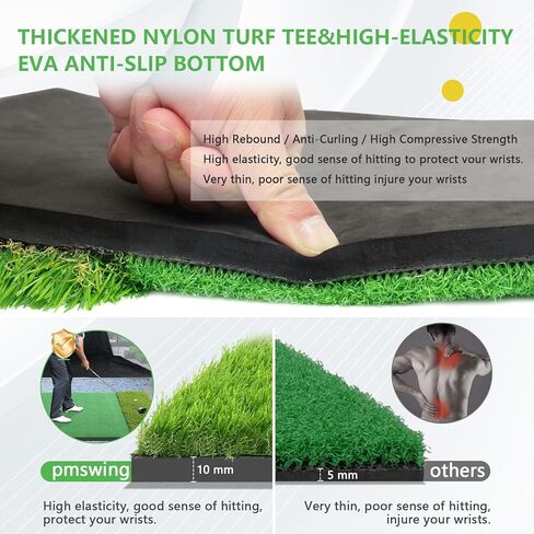 حصيرة ضرب الجولف، 2024 ترقية Pro Nylon Turf Golf Mats ممارسة في الأماكن المغلقة في الهواء الطلق، 5x4ft قسط العشب تأثير حصيرة تأتي مع 3 المحملات المطاطية، 6 كرات الغولف، 6 المحملات الغولف لتدريب الغولف الإيدز التقطيع سوينغ in Kuwait