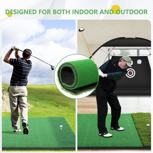 حصيرة ضرب الجولف، 2024 ترقية Pro Nylon Turf Golf Mats ممارسة في الأماكن المغلقة في الهواء الطلق، 5x4ft قسط العشب تأثير حصيرة تأتي مع 3 المحملات المطاطية، 6 كرات الغولف، 6 المحملات الغولف لتدريب الغولف الإيدز التقطيع سوينغ in Kuwait