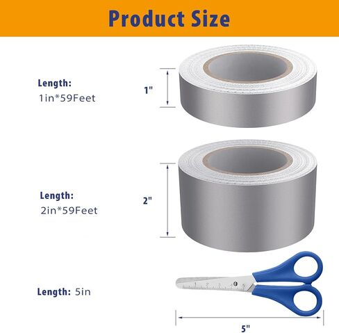 Faraday Tape Double Conductive Cloth Tape, with Conductive Adhesive for, Grounding, EMI Shielding, Wire Harness, Cable Interference Blocking (1in x 59 Feet+2in x 59 Feet) in Saudi Arabia