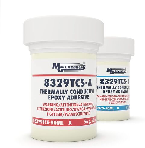 MG Chemicals 8329TCS Thermal Conductive Adhesive, Slow Cure, 15 g, 2 Dispeners, 8329TCS-6ML, 6 mL Kit,Dark Grey in Saudi Arabia
