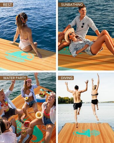 DAMA Inflatable Floating Dock Platform, Floating Docks for Lakes, Inflatable rafts Floating mat for Adults in Kuwait