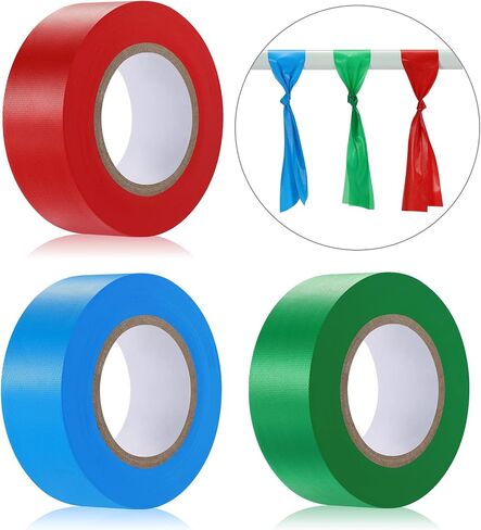 3 Pack Flagging Tape,Non-Adhesive Marking Tape Surveyors Tape Neon Marking Tape Non-Adhesive Tape Survey Tape for Boundaries and Hazardous Areas,Trail Marking (3 Colors C, 25MM) in Saudi Arabia