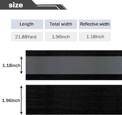 شريط شريط عاكس TCCFCCT عالي الوضوح، 2 بوصة × 66 قدم مخيط على شريط عاكس للملابس والحقائب المدرسية ومعاطف المطر، ديكور أمان شخصي DIY، عرض عاكس 2 سم، أخضر in Kuwait