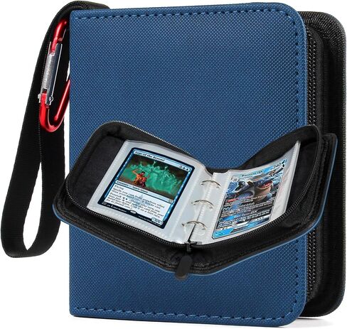 GEAoffice Mini Card Binder 1-Pocket, Super Lightweight Small Collectible Trading Card Albums for 80 Cards, Top Loading Zipper Binder for TCG, MTG, Yugioh, Gifts for Girls, Blue in Saudi Arabia