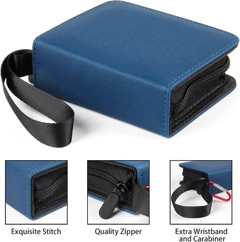 GEAoffice Mini Card Binder 1-Pocket, Super Lightweight Small Collectible Trading Card Albums for 80 Cards, Top Loading Zipper Binder for TCG, MTG, Yugioh, Gifts for Girls, Blue in Saudi Arabia