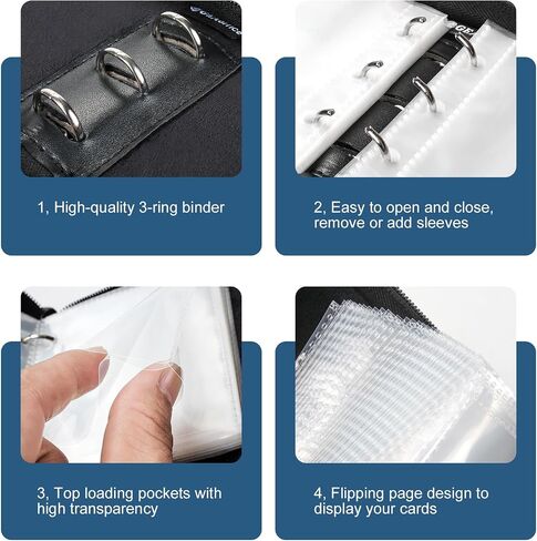 GEAoffice Mini Card Binder 1-Pocket, Super Lightweight Small Collectible Trading Card Albums for 80 Cards, Top Loading Zipper Binder for TCG, MTG, Yugioh, Gifts for Girls, Blue in Saudi Arabia