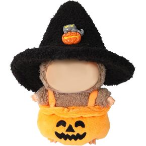 2pcs 6.7 Inch Halloween Doll Clothes Set, Knit Orange & Black Pumpkin Outfit + Halloween Hat Doll Clothing Accessories for Decoration & Display in Kuwait