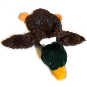 Plush Duck Dog Toy, Stuffless Design with Squeaker, Brown and Green in Saudi Arabia