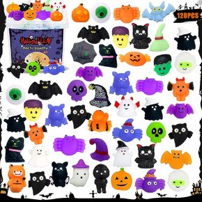 120pcs حفلات الحفلات للأطفال جائزة الفصول الدراسية Mochi Squishy mini kawaii squishies الإجهاد القلق ألعاب الفصح سلة الحشوات مع صندوق التخزين (أسلوب الهالوين) in Kuwait