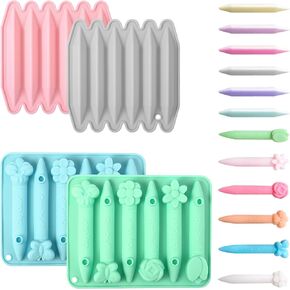 3 Pcs Crayon Molds Silicone Oven Safe,3D Silicone Molds for Crayon, Reusable Triangle Chocolate Making Tools for DIY Candle, Chocolate, Jelly Making in Kuwait