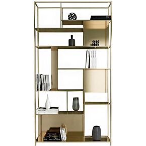 رف الكتب رف الكتب المعدنية Nordic Metal Reshelf Multi-Storage Storage Skelf غرفة المعيشة Office Office Simple Partition Displish على رف الكتب مع التخزين (A ، 120 * 25 * 200 سم) in Kuwait