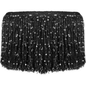 Meccanixity 6 "سلسلة متتالية متسلسلة ، 5 ياردة شرابة الخياطة تلميذات الحفلات لحفلة أزياء رقص المرحلة اللاتينية ، الأزرق in Kuwait