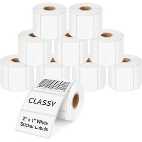 CLASSY 2" x 1" Direct Thermal Labels, Barcode & Return Address, Compatible with Zebra & Rollo Printers (1300 Labels) in Kuwait