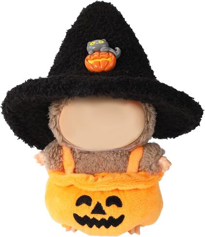 2pcs 6.7 Inch Halloween Doll Clothes Set, Knit Orange & Black Pumpkin Outfit + Halloween Hat Doll Clothing Accessories for Decoration & Display in Kuwait
