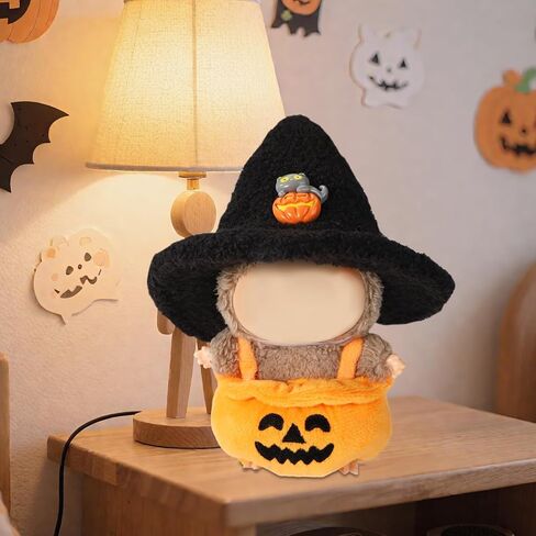 2pcs 6.7 Inch Halloween Doll Clothes Set, Knit Orange & Black Pumpkin Outfit + Halloween Hat Doll Clothing Accessories for Decoration & Display in Kuwait